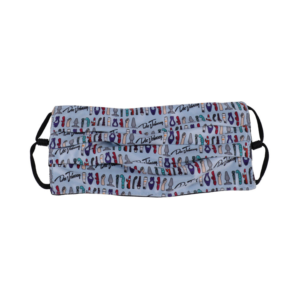 DJ Reversible & Adjustable Face Mask Blue Toy Pattern - Fantasies Boutique