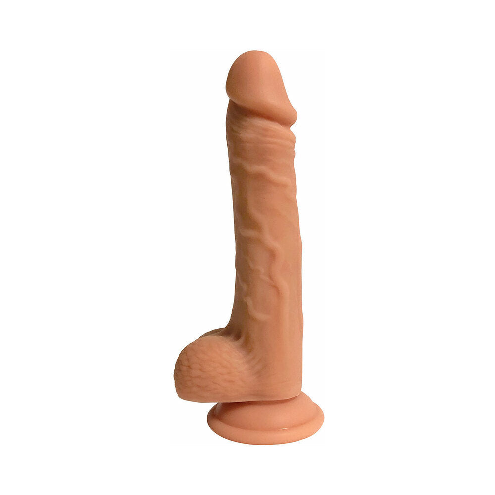 Curve Toys Easy Riders 9 in. Dual Density Silicone Dildo with Balls & Suction Cup Light - Fantasies Boutique