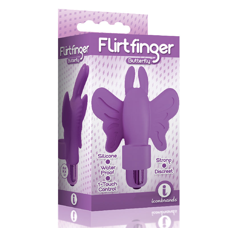 The 9's Flirt finger Butterfly Finger Vibrator Purple - Fantasies Boutique