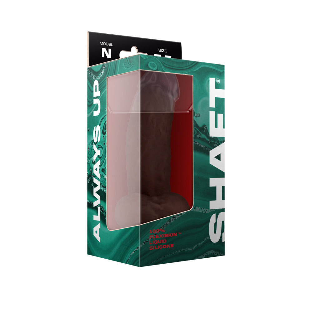 Shaft Model N: 7.5 in. Dual Density Silicone Dildo with Balls Mahogany - Fantasies Boutique