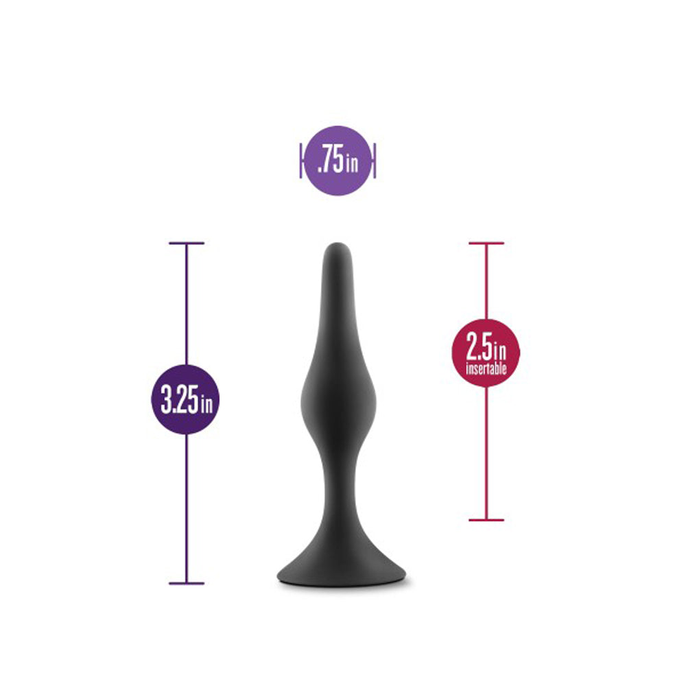 Anal Adventures Platinum Silicone Beginner Plug Small Black - Fantasies Boutique