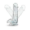 Naturally Yours 6 in. Glitter Cock Realistic Dildo with Balls Sparkling Clear - Fantasies Boutique