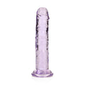 RealRock Crystal Clear Straight 6 in. Dildo Without Balls Purple - Fantasies Boutique