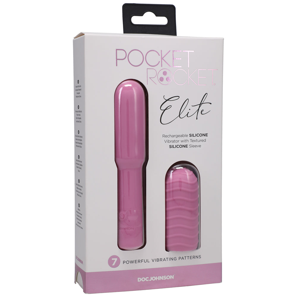 Pocket Rocket Elite Rechargeable Bullet With Removable Sleeve Pink - Fantasies Boutique