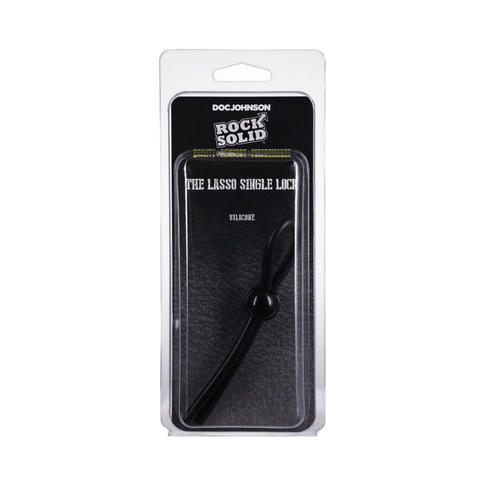 Rock Solid The Lasso/Bolo Single Lock Adjustable Black - Fantasies Boutique