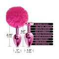 NIXIE Metal Butt Plug Set Pom Pom and Jewel-Inlaid Metallic Pink - Fantasies Boutique