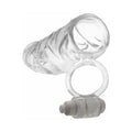 Fantasy X-tensions Vibrating Super Sleeve 1 in. Extension With Ball Strap Clear - Fantasies Boutique