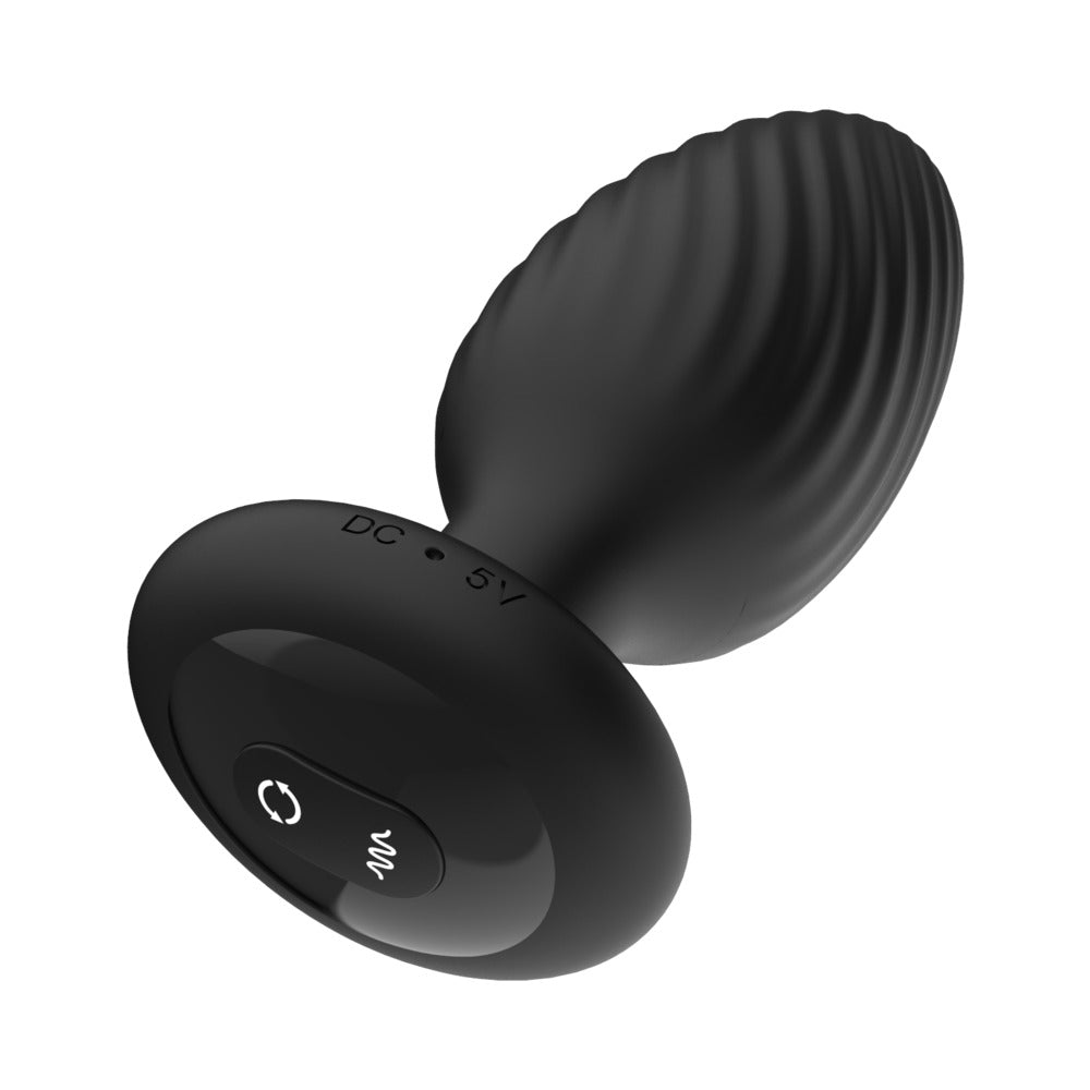 Nexus Tornado Medium Rotating and Vibrating Butt Plug with Remote Control Black - Fantasies Boutique