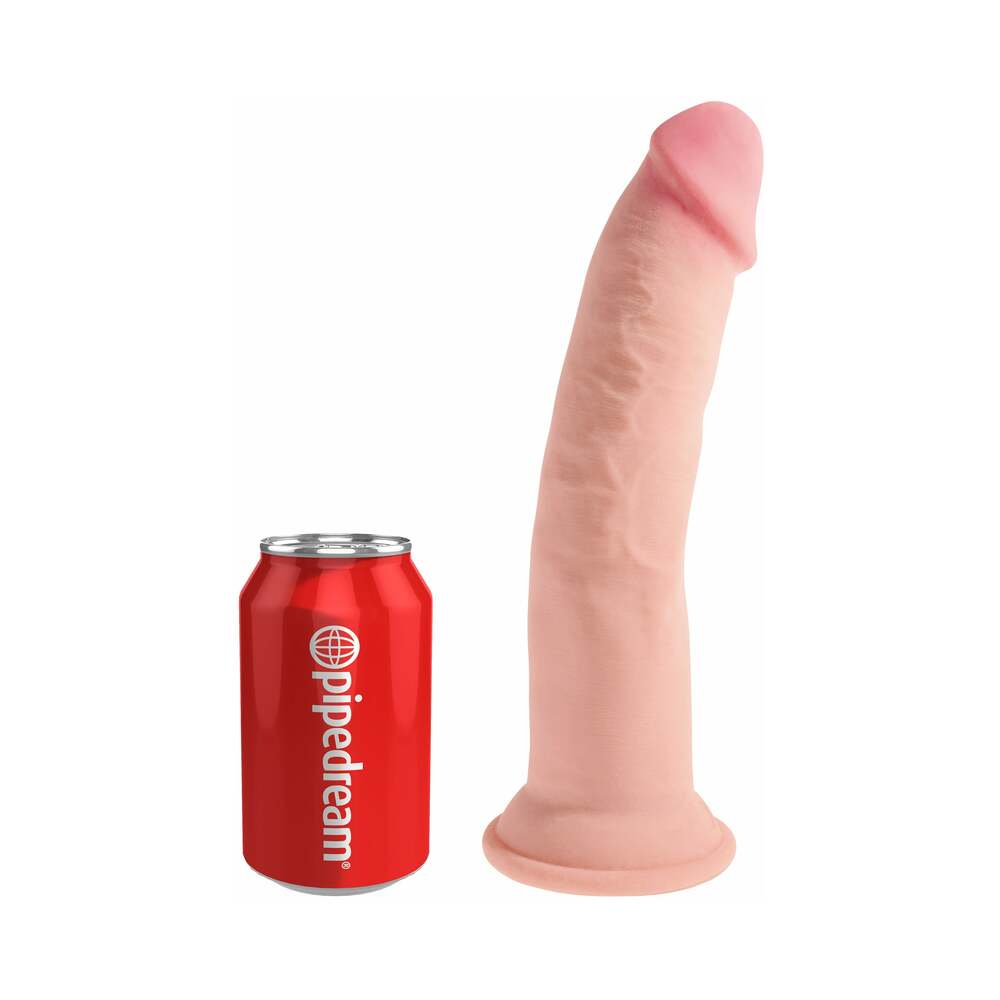 King Cock Plus 9 in. Triple Density Cock Realistic Dildo With Suction Cup Beige - Fantasies Boutique