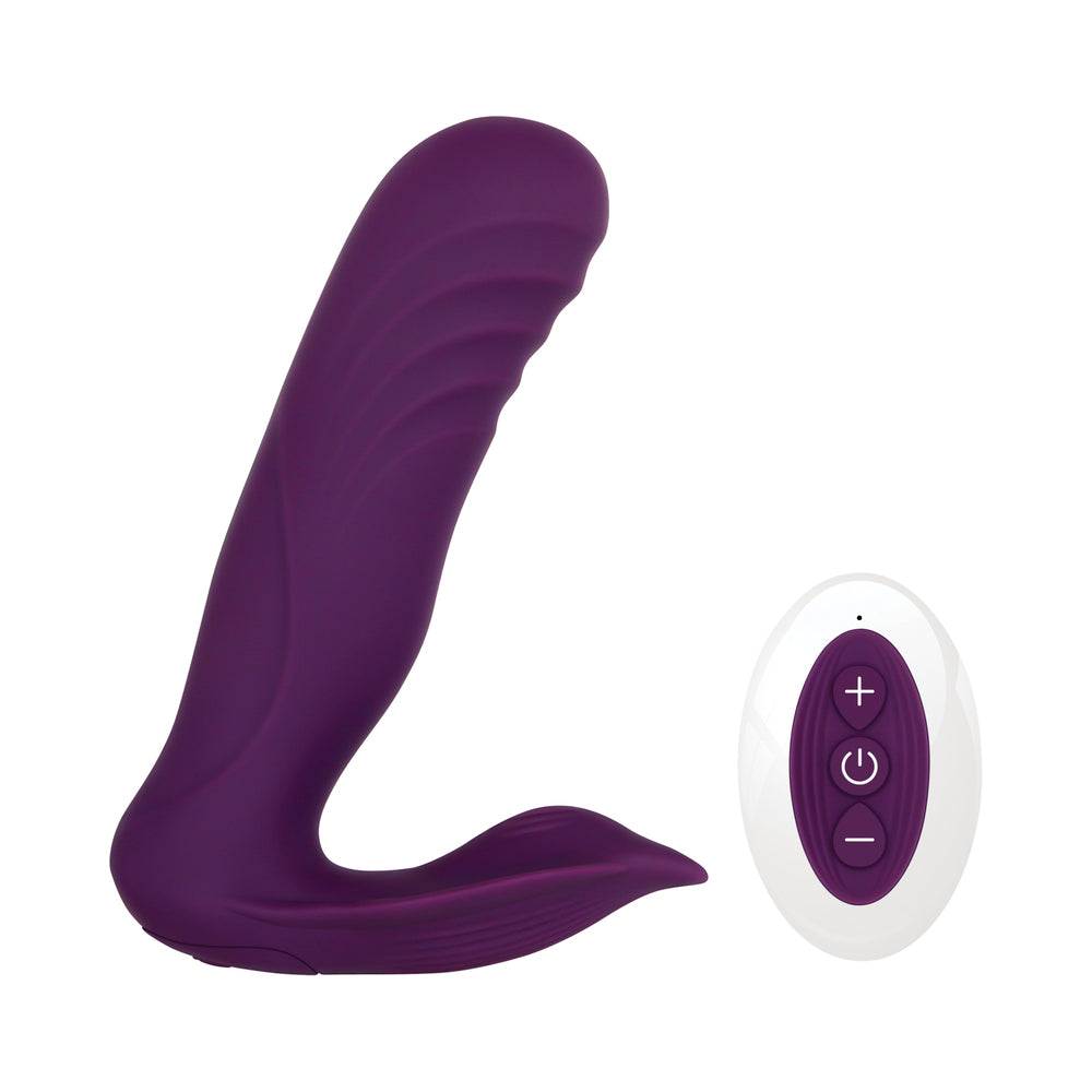 Gender X Velvet Hammer Rechargeable Remote-Controlled Thumping Thrusting Dual Stimulator Purple - Fantasies Boutique