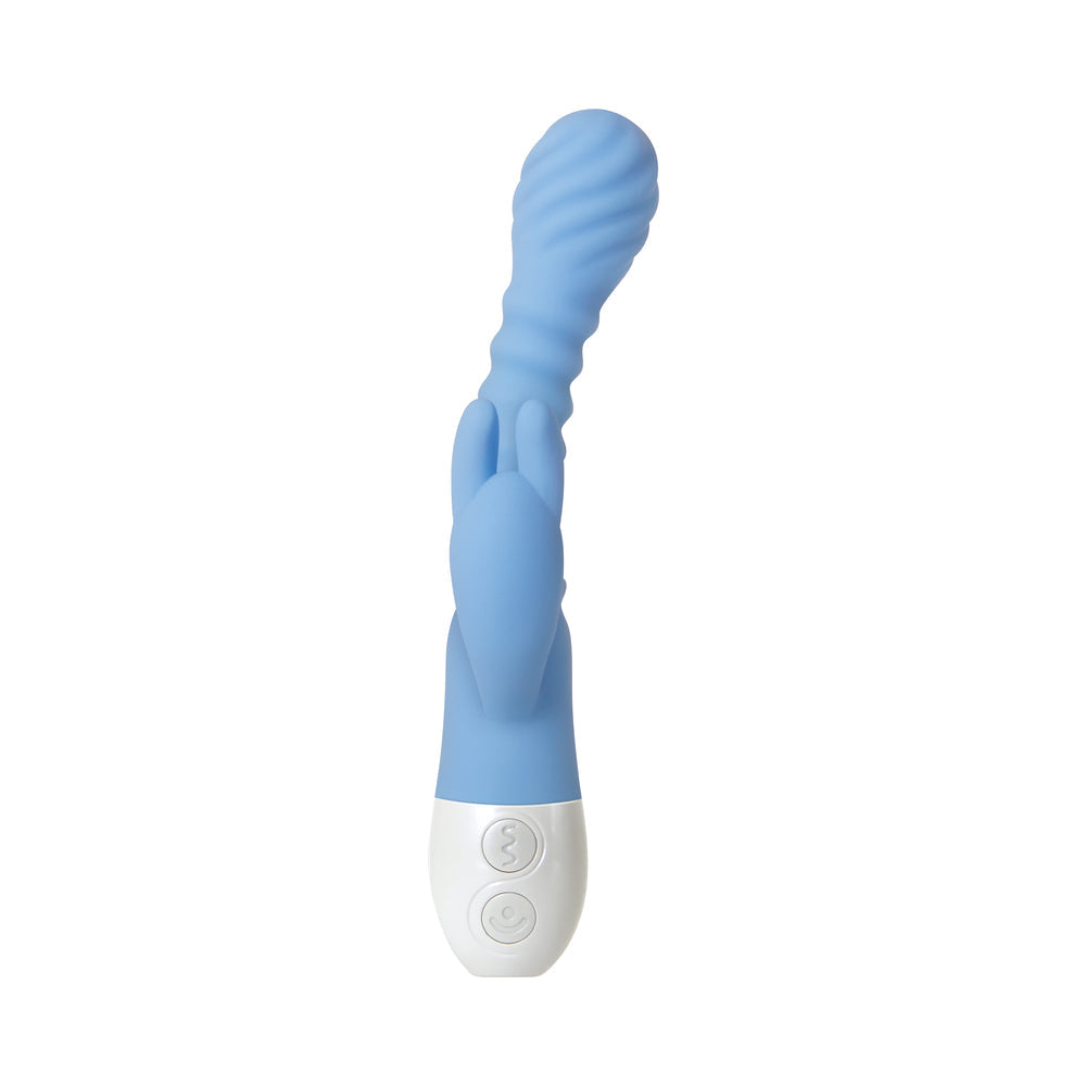 Evolved Bendy Bunny Rechargeable Poseable Silicone Rabbit Vibrator Blue - Fantasies Boutique