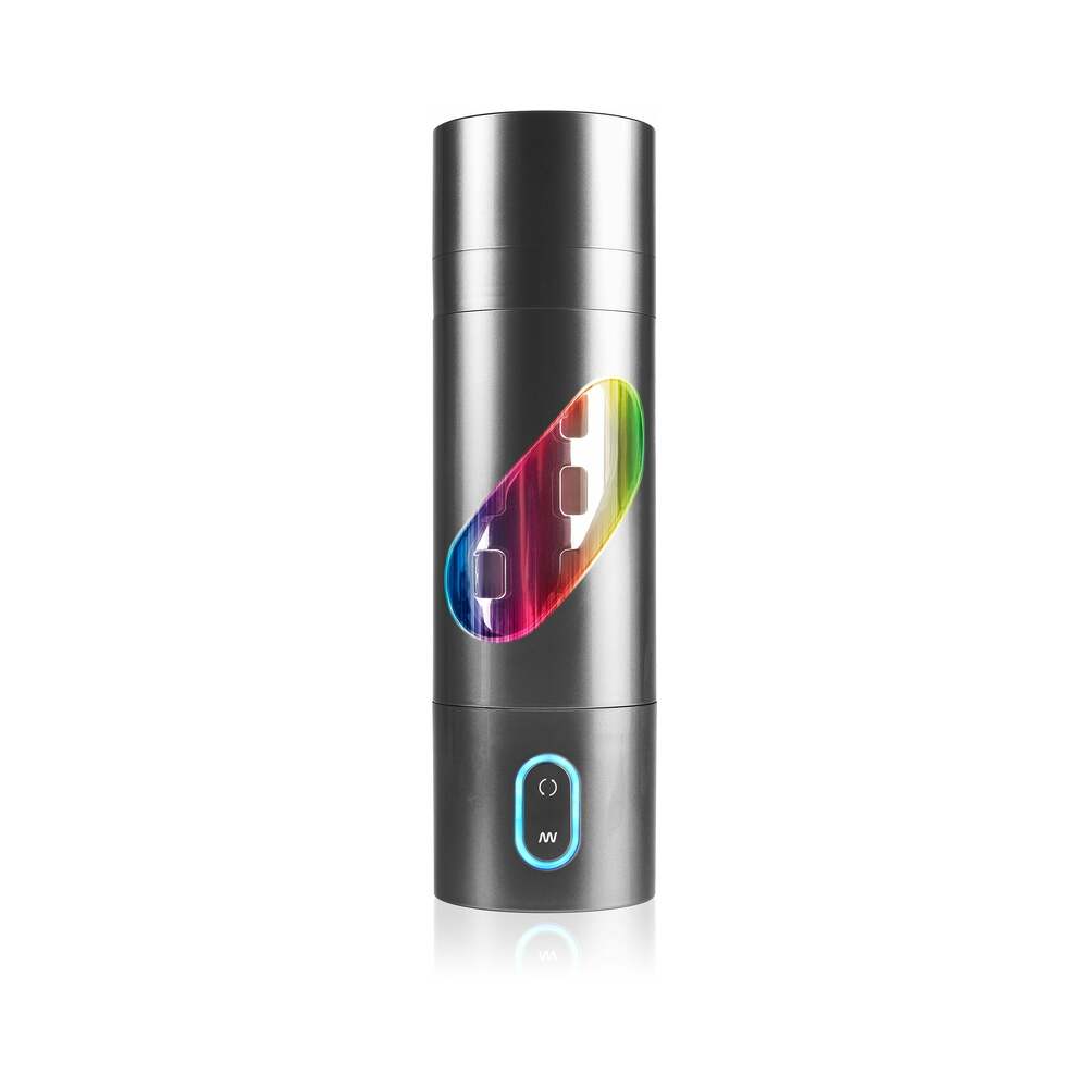 PDX Rechargeable Roto-Bator Mouth Light-Up Rotating Stroker Clear/Black - Fantasies Boutique