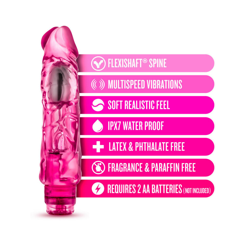 Naturally Yours Wild Ride Realistic 9 in. Vibrating Dildo Pink - Fantasies Boutique