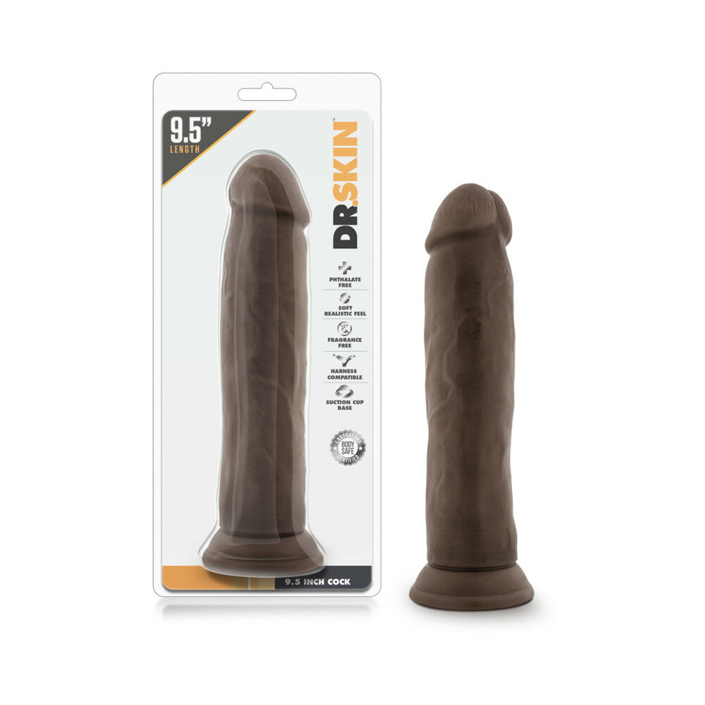 Dr. Skin Realistic 9.5 in. Dildo Brown - Fantasies Boutique