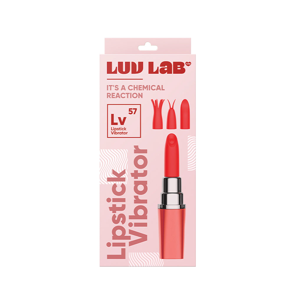 Luv Inc Lv57 Lipstick Vibrator Rechargeable Silicone Discreet Bullet with 3 Attachments Coral - Fantasies Boutique