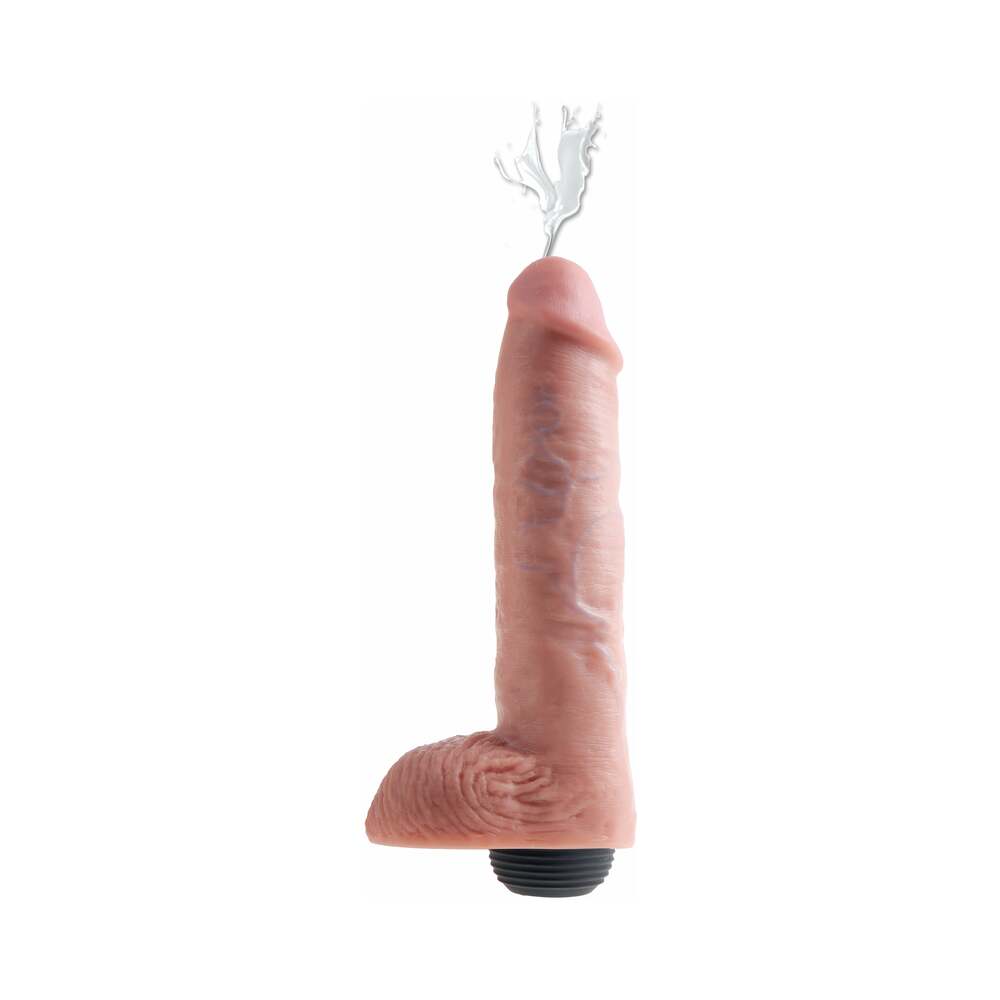 Pipedream King Cock 11 in. Squirting Cock With Balls Realistic Dildo Beige - Fantasies Boutique