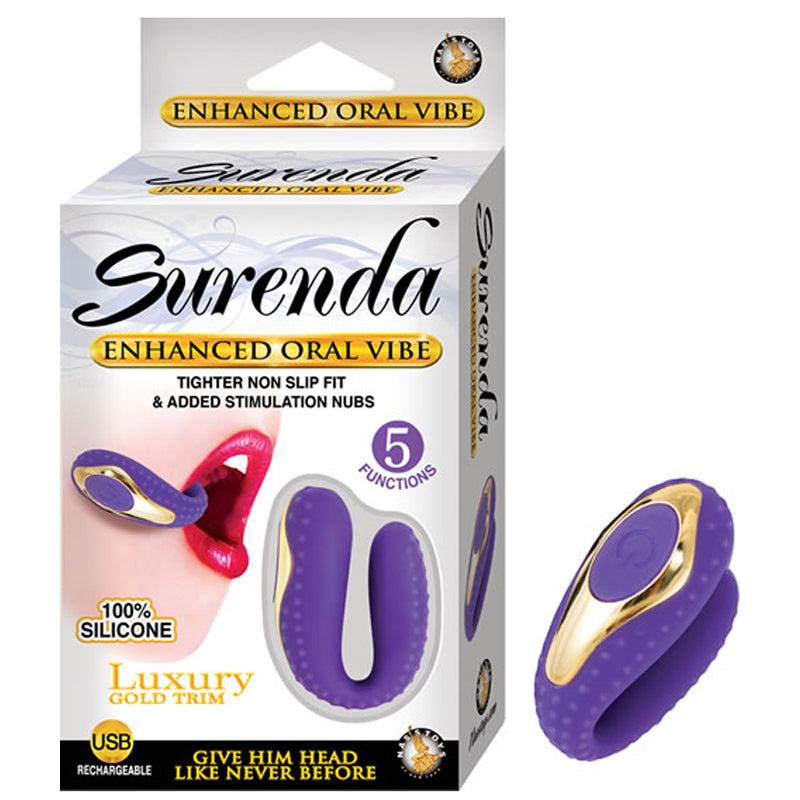 Surenda Enhanced Oral Vibe Enhanced 5 Function Silicone USB Rechargeable Waterproof Purple - Fantasies Boutique
