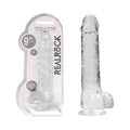 RealRock Crystal Clear Realistic 9 in. Dildo With Balls and Suction Cup Clear - Fantasies Boutique
