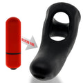 Hunkyjunk Buzzfuck Cock & Ball Sling with Taint Vibrator Tar Ice - Fantasies Boutique