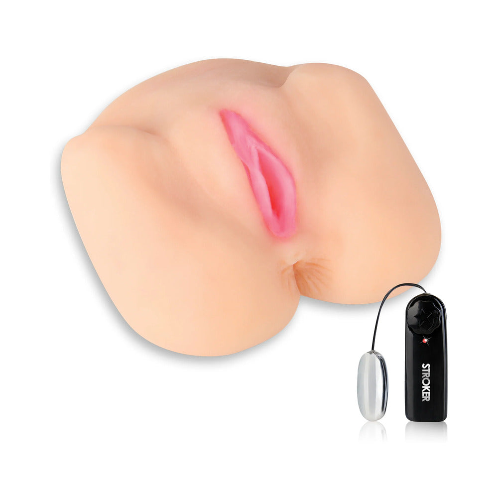 Hustler Vibrating Spread Eagle Pussy & Ass Dual Entry Masturbator - Fantasies Boutique