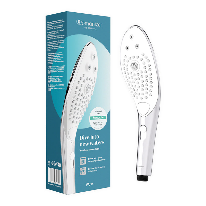 Womanizer Wave Shower Head Masturbator Chrome - Fantasies Boutique