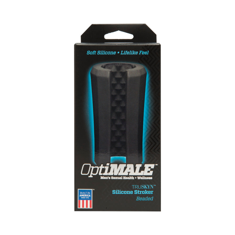 OptiMALE TRUSKYN Silicone Stroker Beaded Black - Fantasies Boutique