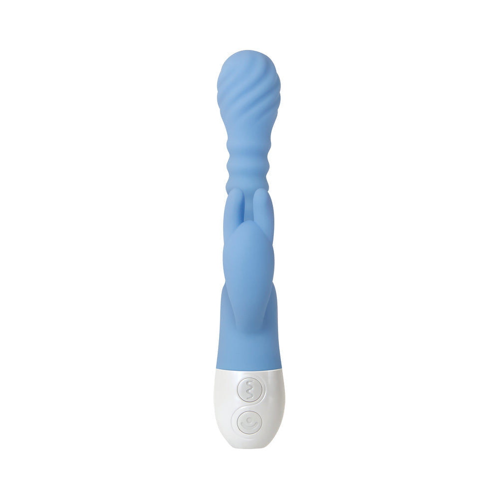 Evolved Bendy Bunny Rechargeable Poseable Silicone Rabbit Vibrator Blue - Fantasies Boutique