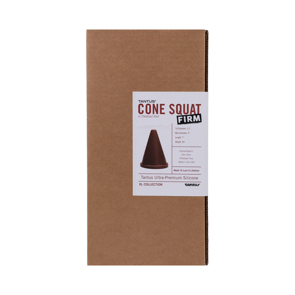 Tantus Cone Squat Firm Dildo Garnet (Box) - Fantasies Boutique
