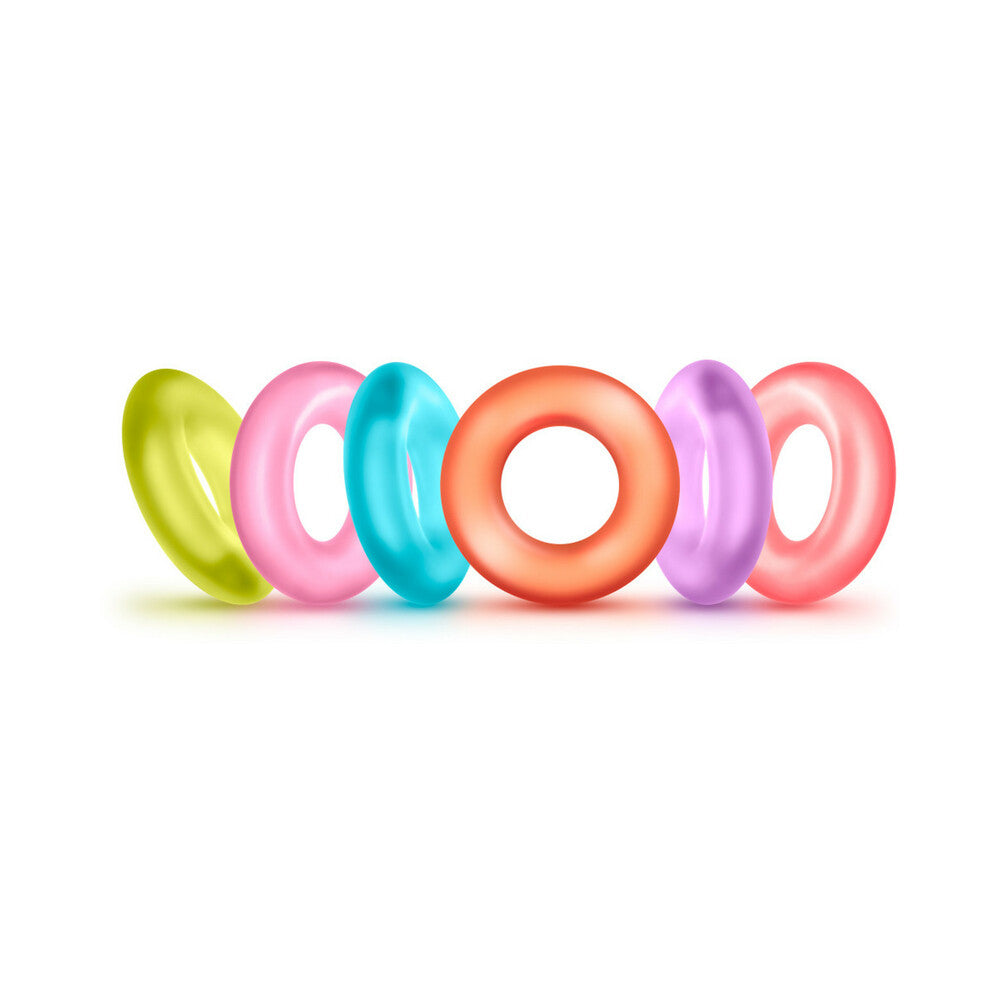 Blush Play with Me King of the Ring Cockring 6-Pack Assorted Colors - Fantasies Boutique