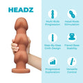 b-Vibe Headz 10.5 in. Multi-Bulb Dildo with Flared Base