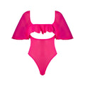 Magic Silk Pink Kink Flutter Sleeve Teddy Pink Glow S/M