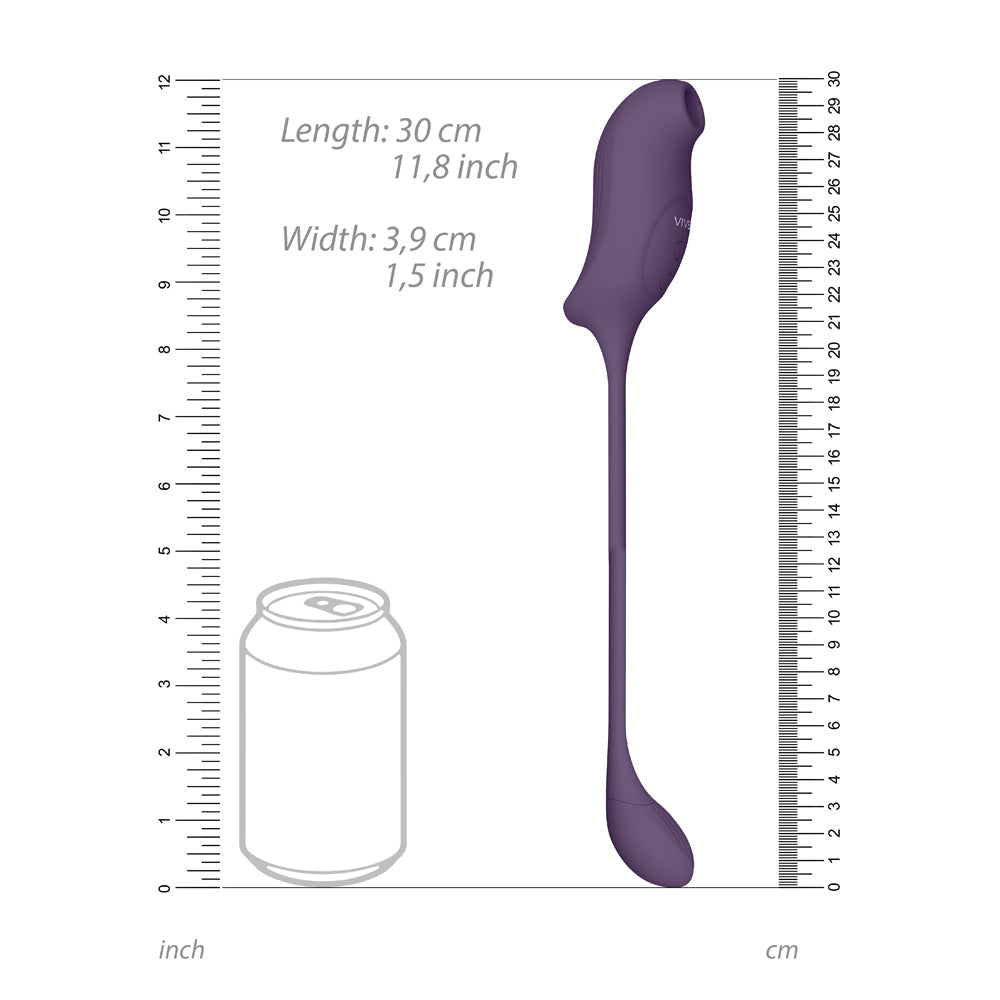 VIVE QUINO Rechargeable Air Wave & Vibrating Silicone Egg Vibrator Purple - Fantasies Boutique