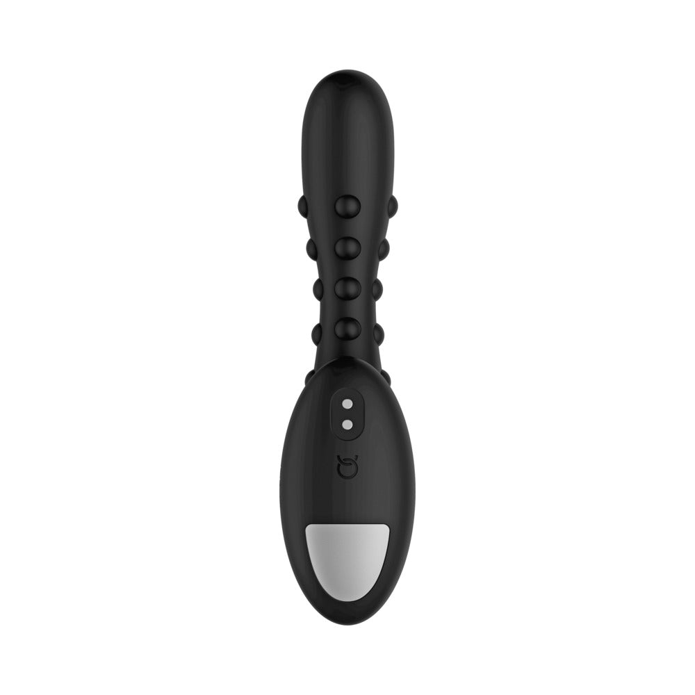 Forto Studded Pro Rechargeable Silicone Vibrating Anal Massager Black - Fantasies Boutique