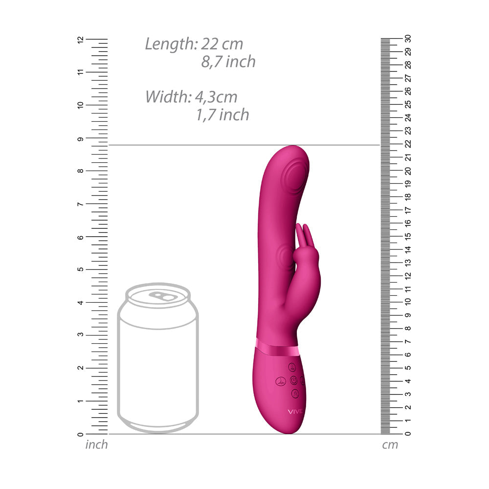 VIVE MAY Rechargeable Dual Pulse-Wave Silicone Rabbit Vibrator Pink - Fantasies Boutique