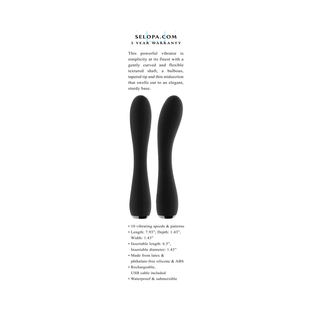 Selopa Midnight Magic Rechargeable Vibrator Silicone Black - Fantasies Boutique