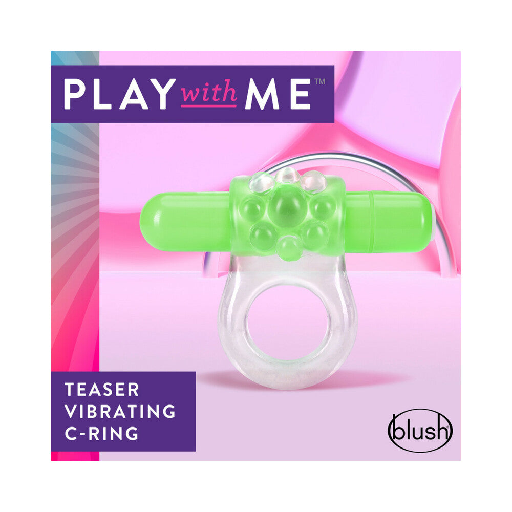 Play with Me Teaser Vibrating C-Ring Green - Fantasies Boutique