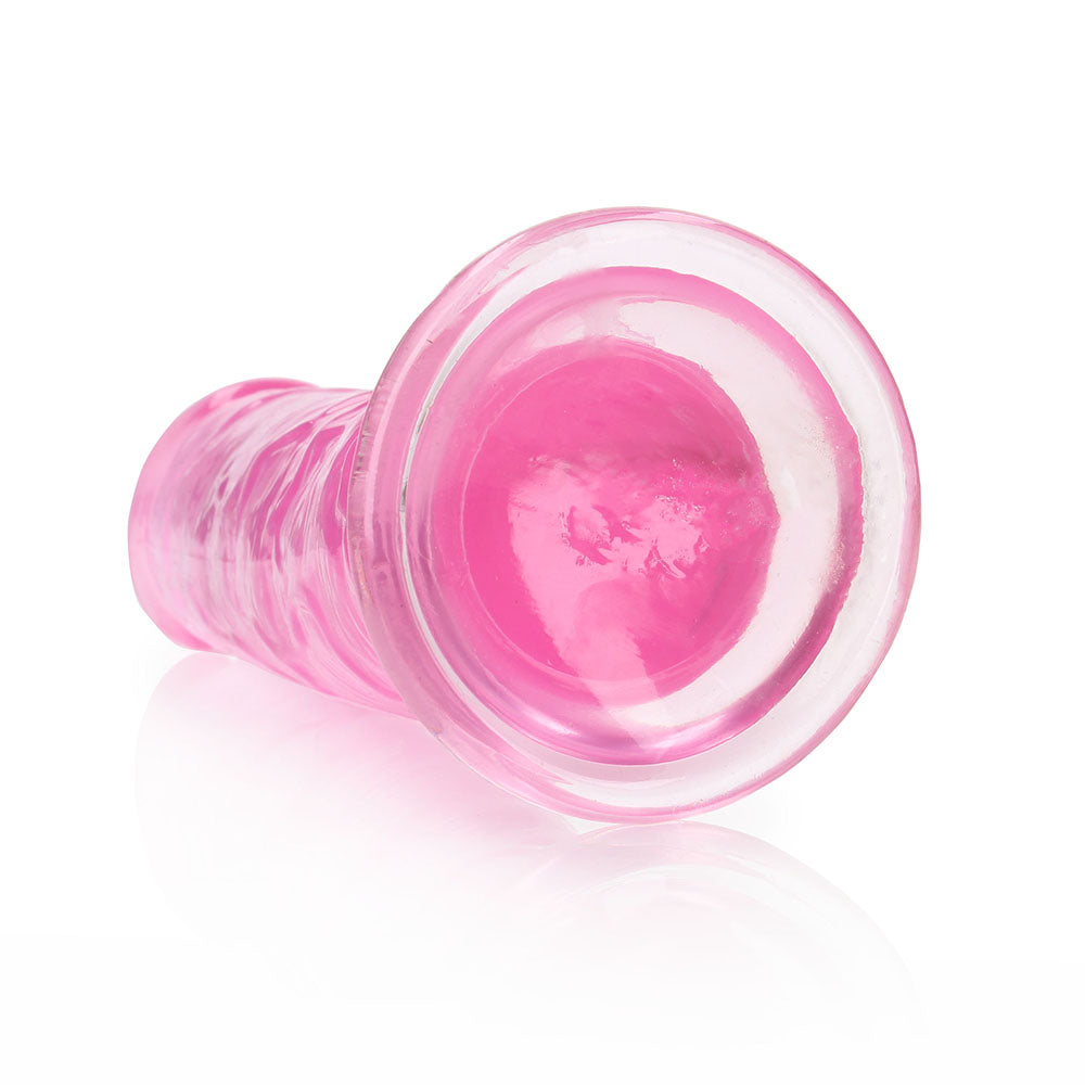 RealRock Crystal Clear Straight 11 in. Dildo Without Balls Pink - Fantasies Boutique