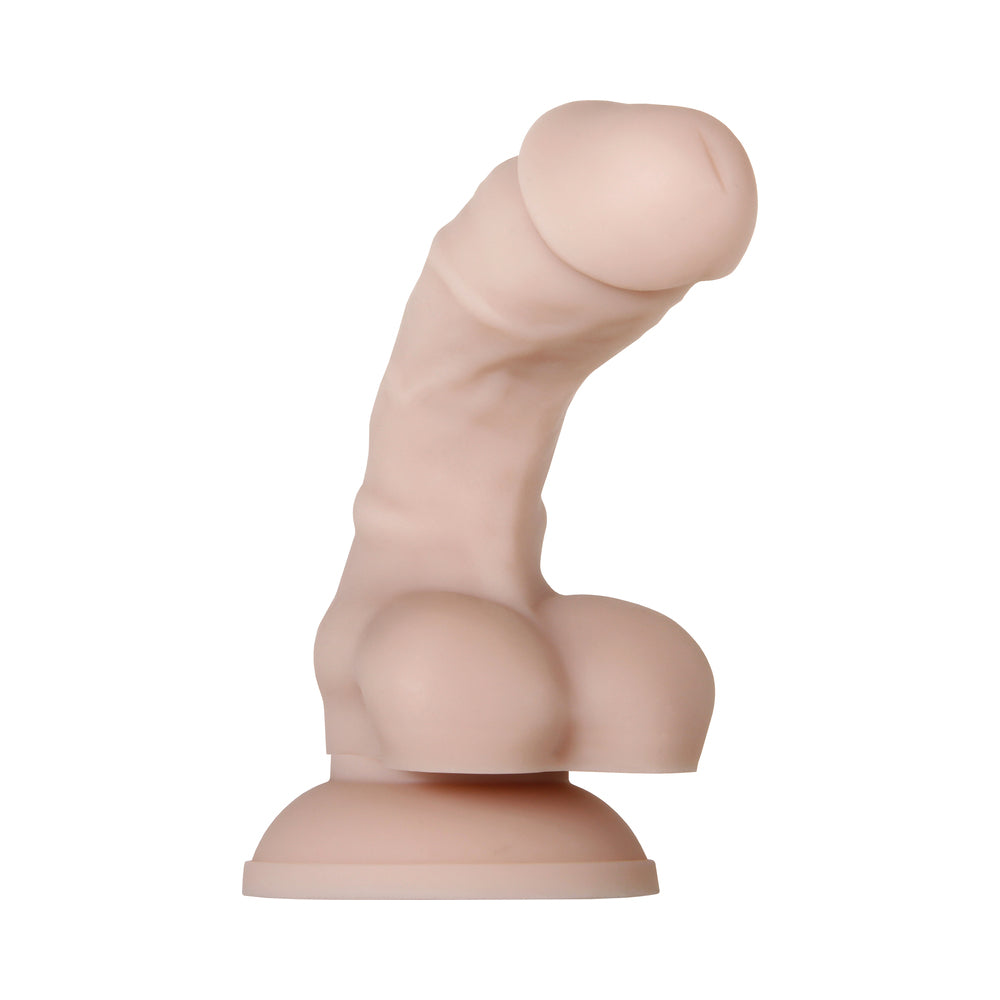 Evolved Real Supple Poseable 6 in. Realistic Silicone Dildo With Balls Beige - Fantasies Boutique