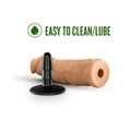 Blush Lock On Argonite Realistic 8 in. Silicone Dildo with Suction Cup Adapter Tan
