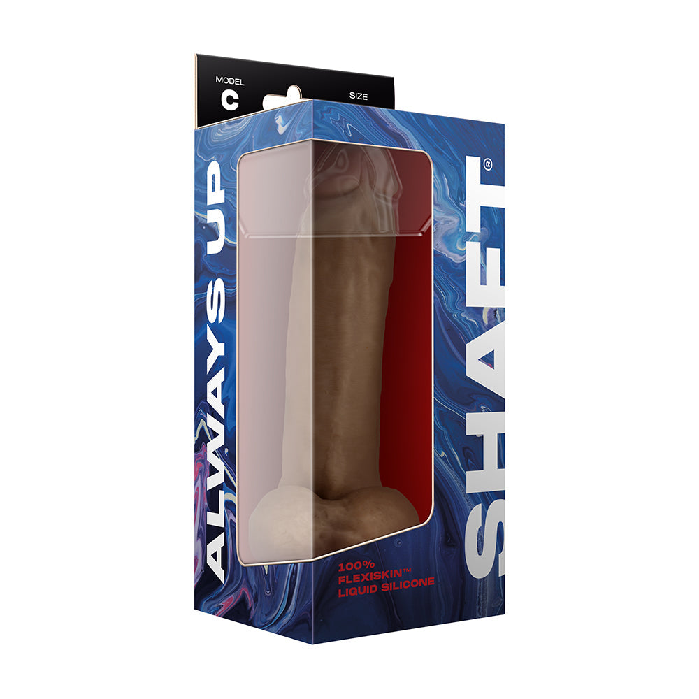 Shaft Model C: 9.5 in. Dual Density Silicone Dildo with Balls Oak - Fantasies Boutique
