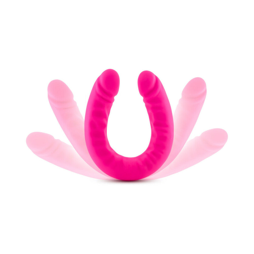Blush Ruse Realistic 18 in. Silicone Slim Double Dong Dual Ended Dildo Hot Pink - Fantasies Boutique
