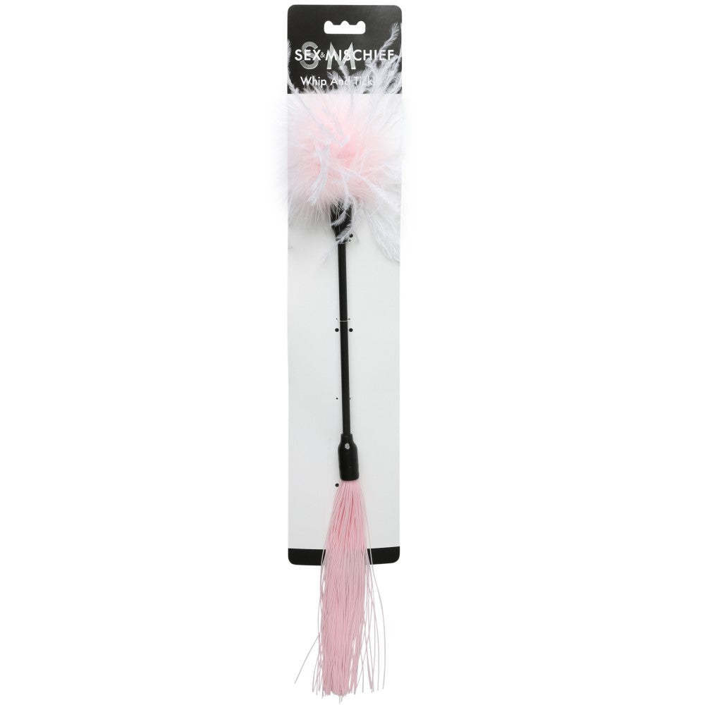 Sportsheets Sex & Mischief Whip & Tickle Pink/White - Fantasies Boutique