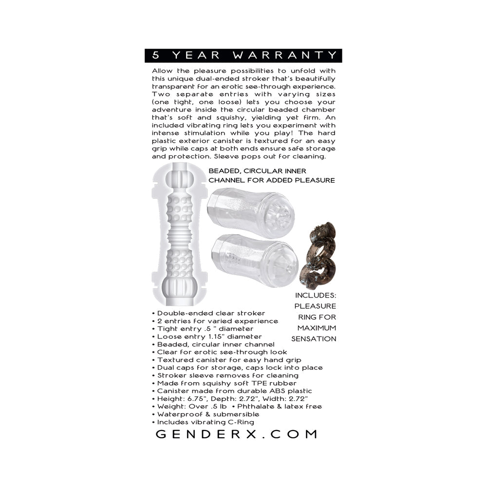 Gender X Double Fantasy Dual Entry Stroker Clear