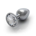 Ouch! Round Gem Butt Plug Small Silver/Diamond - Fantasies Boutique