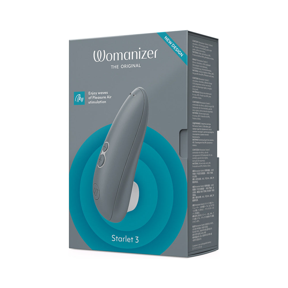 Womanizer Starlet 3 Rechargeable Silicone Compact Pleasure Air Clitoral Stimulator Gray - Fantasies Boutique