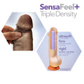 Dr. Skin Plus Girthy 7 in. Triple Density Posable Dildo with Balls Brown