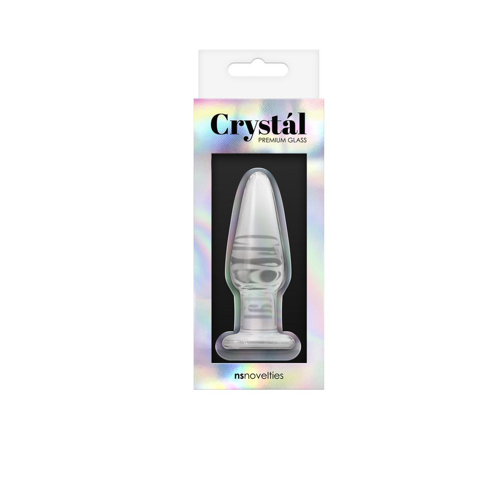Crystal Tapered Glass Anal Plug Small Clear - Fantasies Boutique