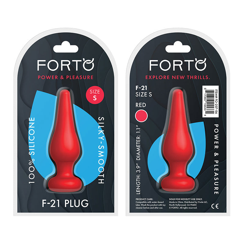 Forto F-21 Tear Drop Silicone Anal Plug Small Red - Fantasies Boutique
