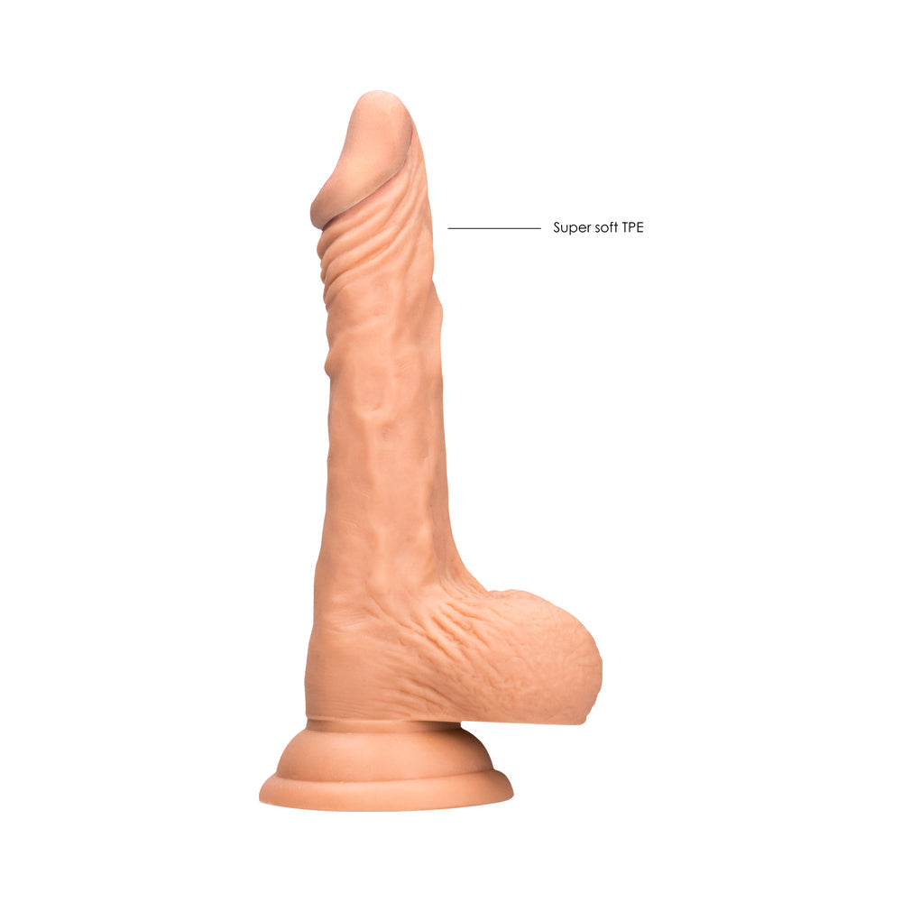 RealRock Realistic 8 in. Dildo With Balls and Suction Cup Beige - Fantasies Boutique