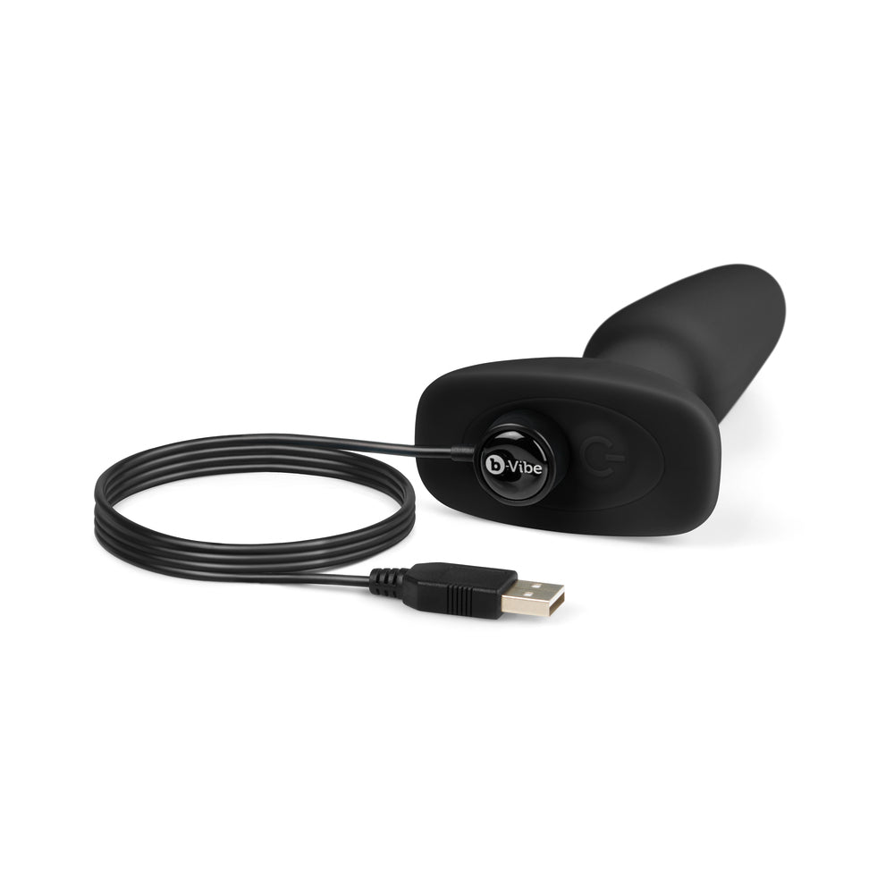 b-Vibe Rimming 2 Rotating and Vibrating Remote Control Plug Black - Fantasies Boutique